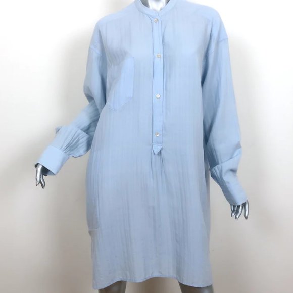 NWT$395 Isabel Marant Etoile Mock Neck Shirt Dress Tonal Stripe Tunic 36 (4) S-M - Picture 16 of 16